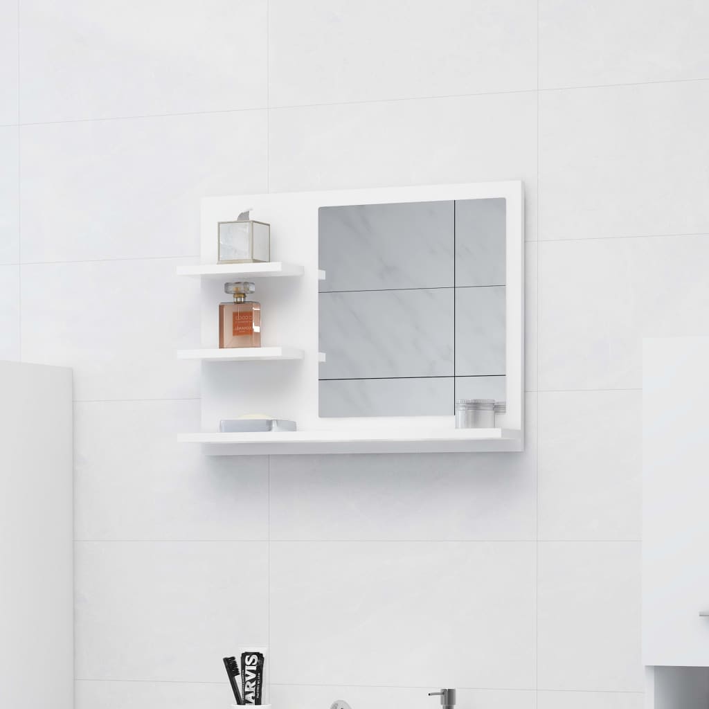 Badspiegel Weiß 60×10,5×45 cm Holzwerkstoff