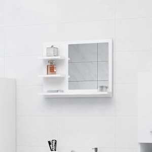 Koupelnové zrcadlo bílé 60 x 10,5 x 45 cm kompozitní dřevo