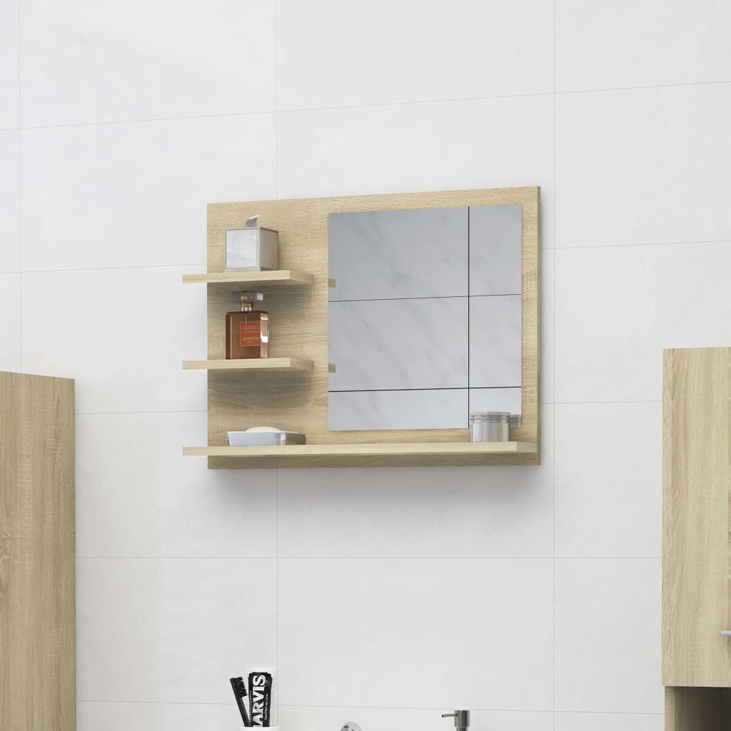 Badspiegel Sonoma-Eiche 60×10,5×45 cm Holzwerkstoff