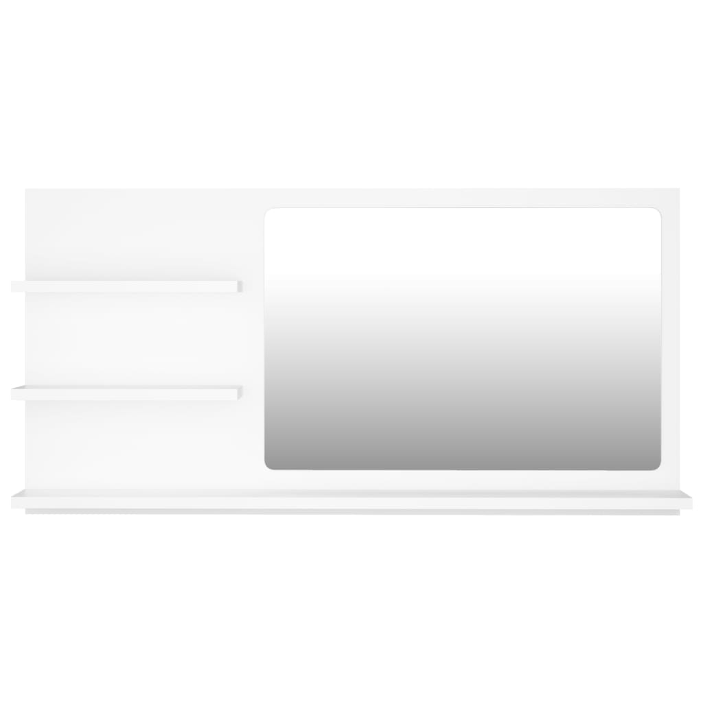 Badspiegel Weiß 90×10,5×45 cm Spanplatte