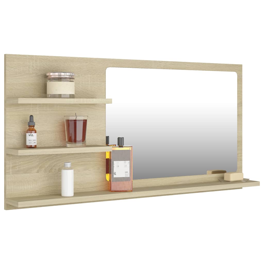 

vidaXL Badkamerspiegel 90x10,5x45 cm spaanplaat sonoma eikenkleurig