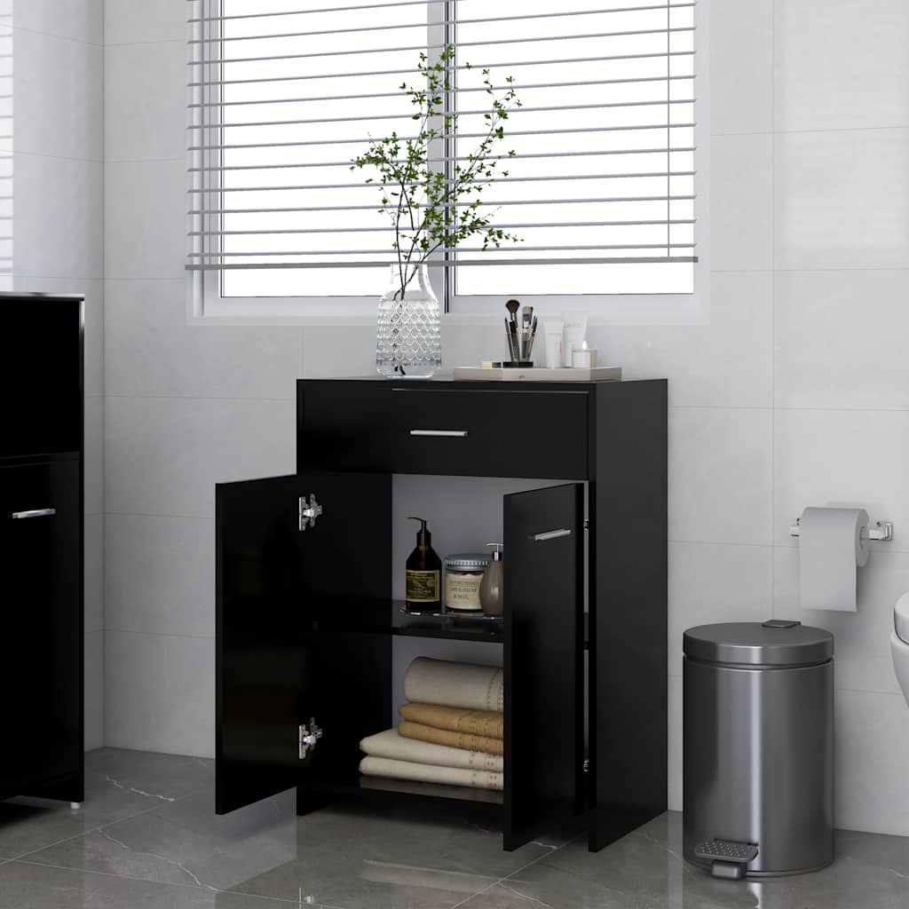 

vidaXL Badkamerkast 60x33x80 cm spaanplaat zwart
