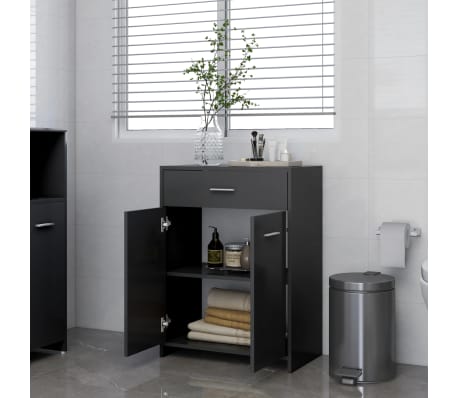 vidaXL Bathroom Cabinet Grey 60x33x80 cm Engineered Wood