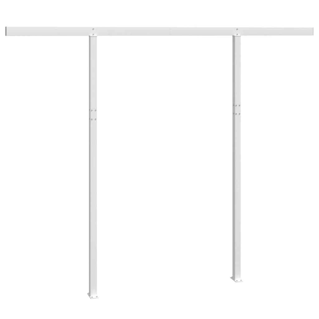 vidaXL Sada sloupků pro markýzu bílá 300 x 245 cm železo