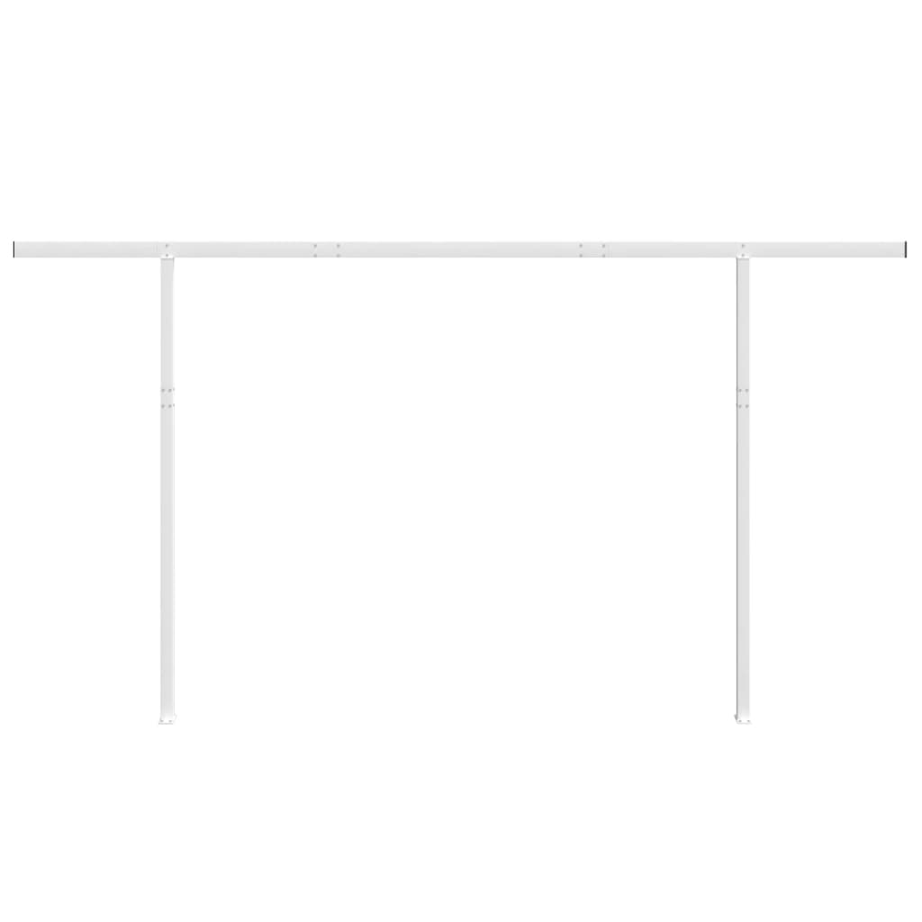 vidaXL Set stâlp pentru copertină, alb, 450x245 cm, fier