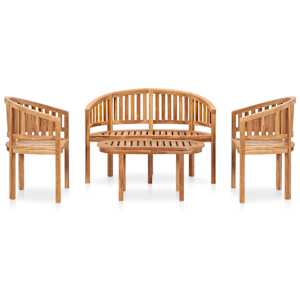 VidaXL &Sigma;&epsilon;&tau; &Sigma;&alpha;&lambda;&omicron;&nu;&iota;&omicron;ύ &Kappa;ή&pi;&omicron;&upsilon; 4 &tau;&epsilon;&mu;. &alpha;&pi;ό &Xi;ύ&lambda;&omicron; Teak