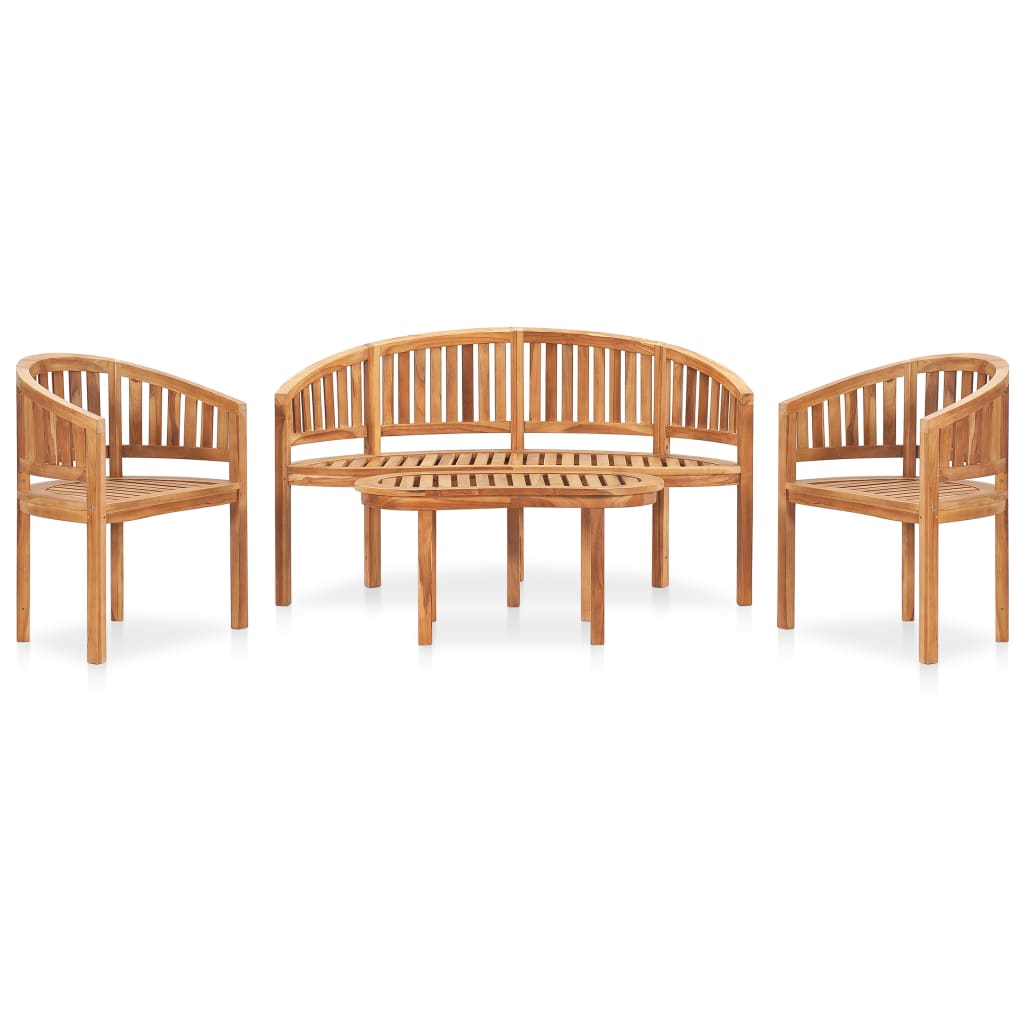 vidaXL 4-tlg. Garten-Lounge-Set Massivholz Teak