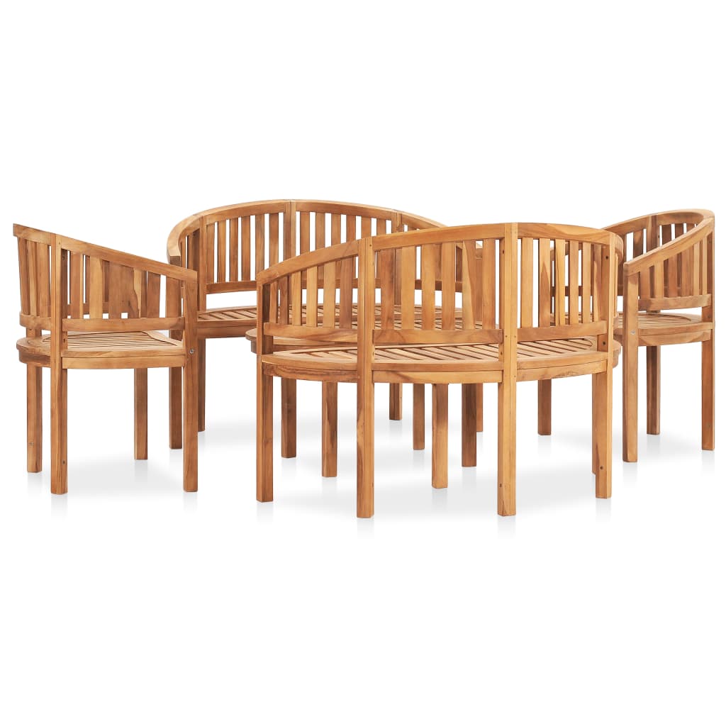 vidaXL 5-tlg. Garten-Lounge-Set Massivholz Teak