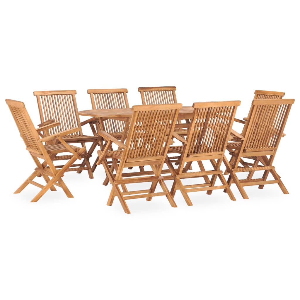 Zestaw jadalniany z drewna tekowego, 160x80x75 cm, 8 krzeseł