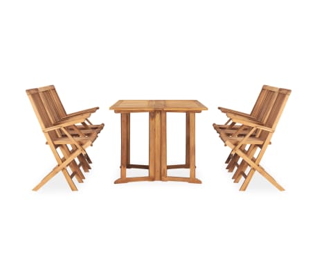 vidaXL 7 r&eacute;szes k&uuml;lt&eacute;ri &ouml;sszecsukhat&oacute; t&ouml;m&ouml;r t&iacute;kfa &eacute;tkezőgarnit&uacute;ra