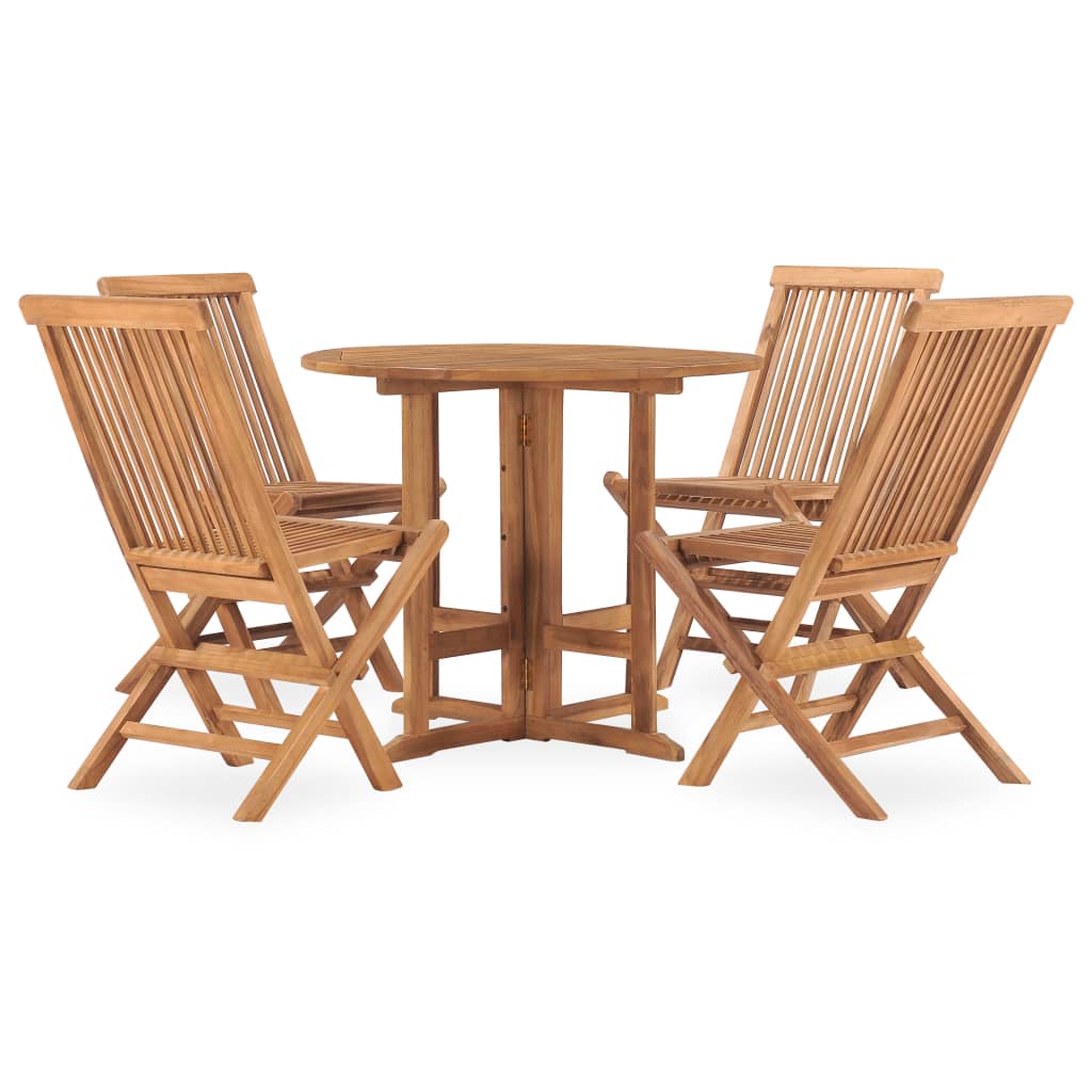 vidaXL Set de comedor de jardín plegable 5 pzas madera maciza de teca