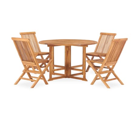 VidaXL Sulankstomas lauko valgomojo komplektas, 5 dalių, tikmedis