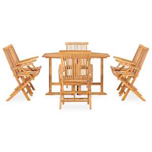 VidaXL Sulankstomas lauko valgomojo komplektas, 7 dalių, tikmedis