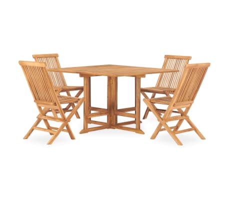 VidaXL Sulankstomas lauko valgomojo komplektas, 5 dalių, tikmedis