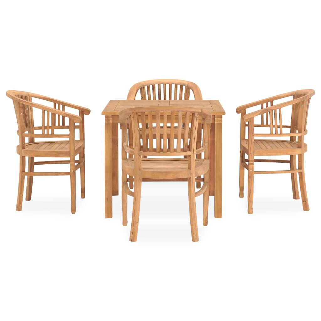 

vidaXL 5 Piece Patio Dining Set Solid Teak Wood