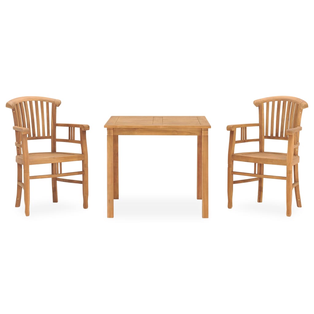 

vidaXL 3 Piece Patio Dining Set Solid Teak Wood