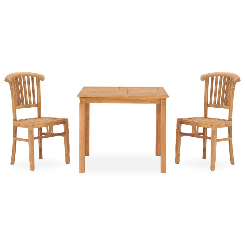Ensemble de salle à manger de jardin 3 pcs Bois de teck solide