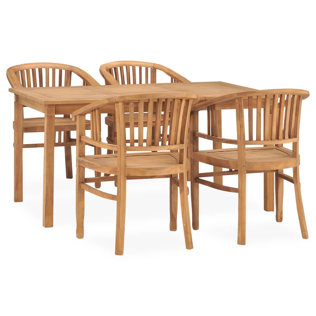 

vidaXL 5 Piece Patio Dining Set Solid Teak Wood