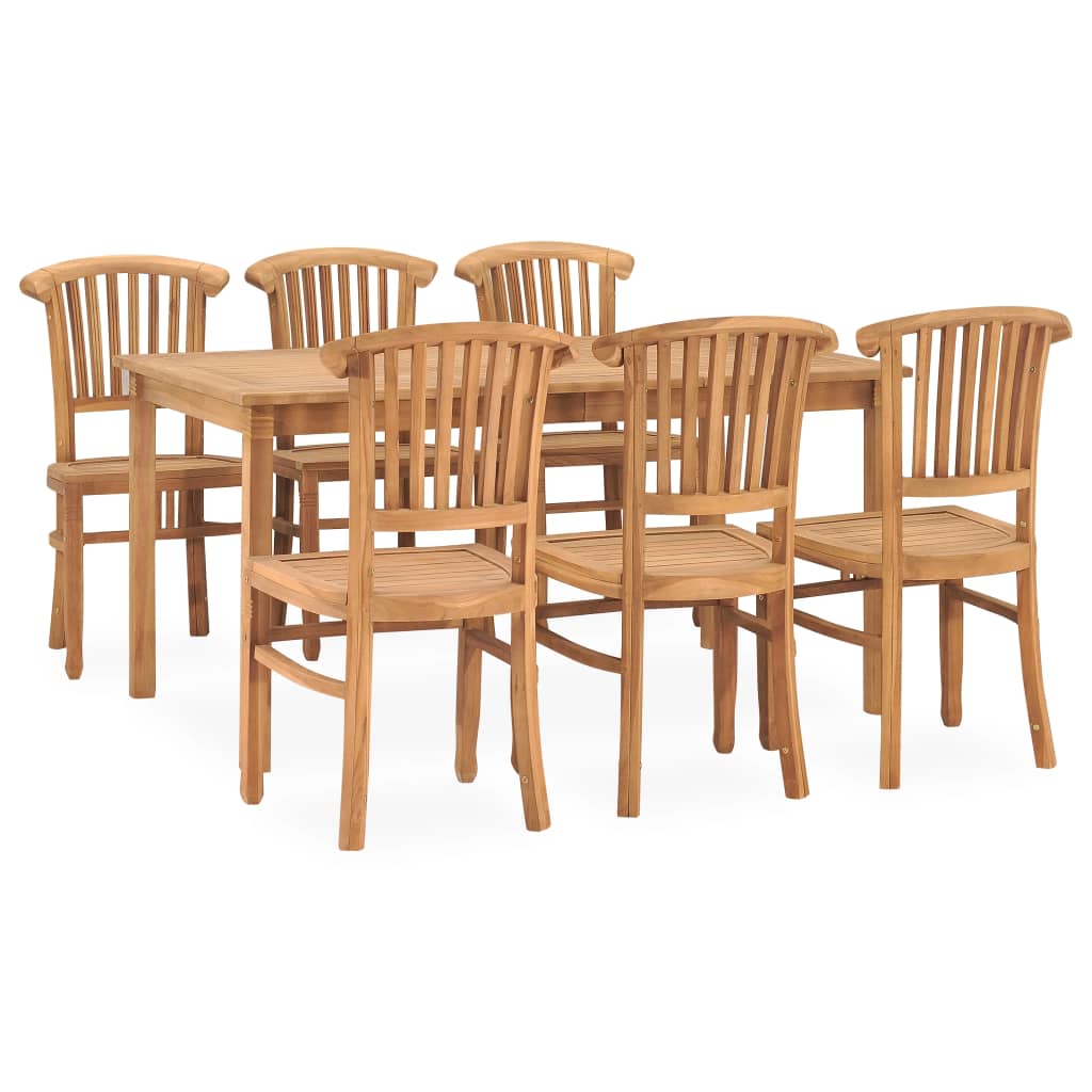 Ensemble de salle à manger de jardin 7 pcs Bois de teck solide