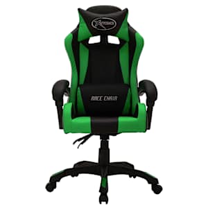 Herní židle s RGB LED podsvícením zeleno-černá umělá kůže - obrázek 4