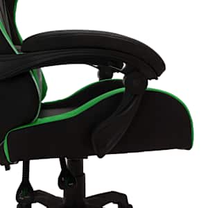 Herní židle s RGB LED podsvícením zeleno-černá umělá kůže - obrázek 8