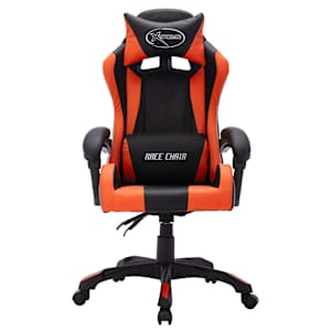 Herní židle s RGB LED podsvícením oranžovočerná umělá kůže - obrázek 4
