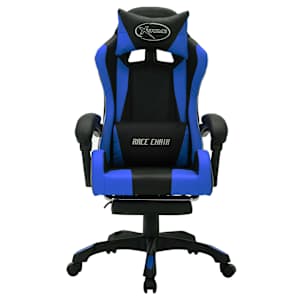 Herní židle s RGB LED podsvícením modro-černá faux kůže - obrázek 4