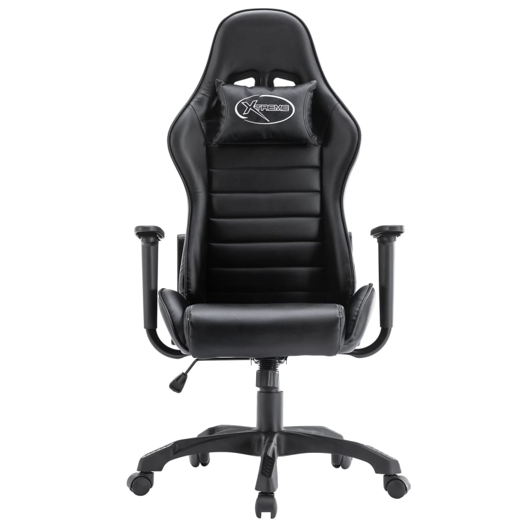 vidaXL Геймърски стол, черен, изкуствена кожа