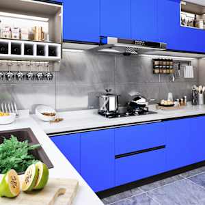 Samolepící tapeta na nábytek modrá vysoký lesk 500 x 90 cm PVC - obrázek 1