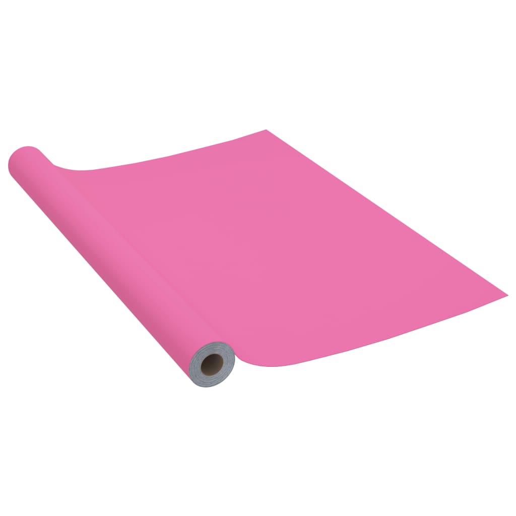 Magasfényű rózsaszín öntapadó PVC bútorfólia 500 x 90 cm 