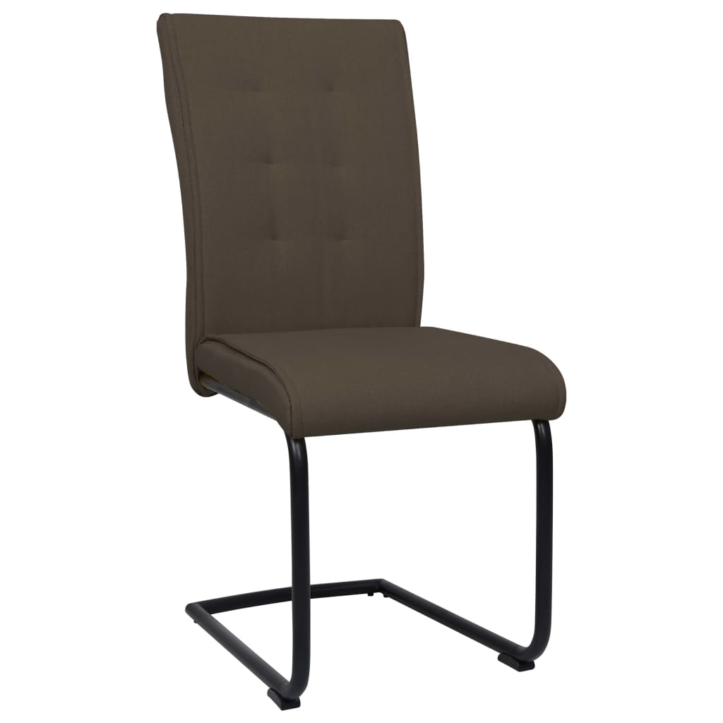 vidaXL Chaises à manger cantilever lot de 4 marron tissu