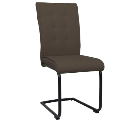 vidaXL Chaises à manger cantilever lot de 4 marron tissu