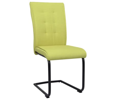 vidaXL Chaises à manger cantilever lot de 4 vert tissu