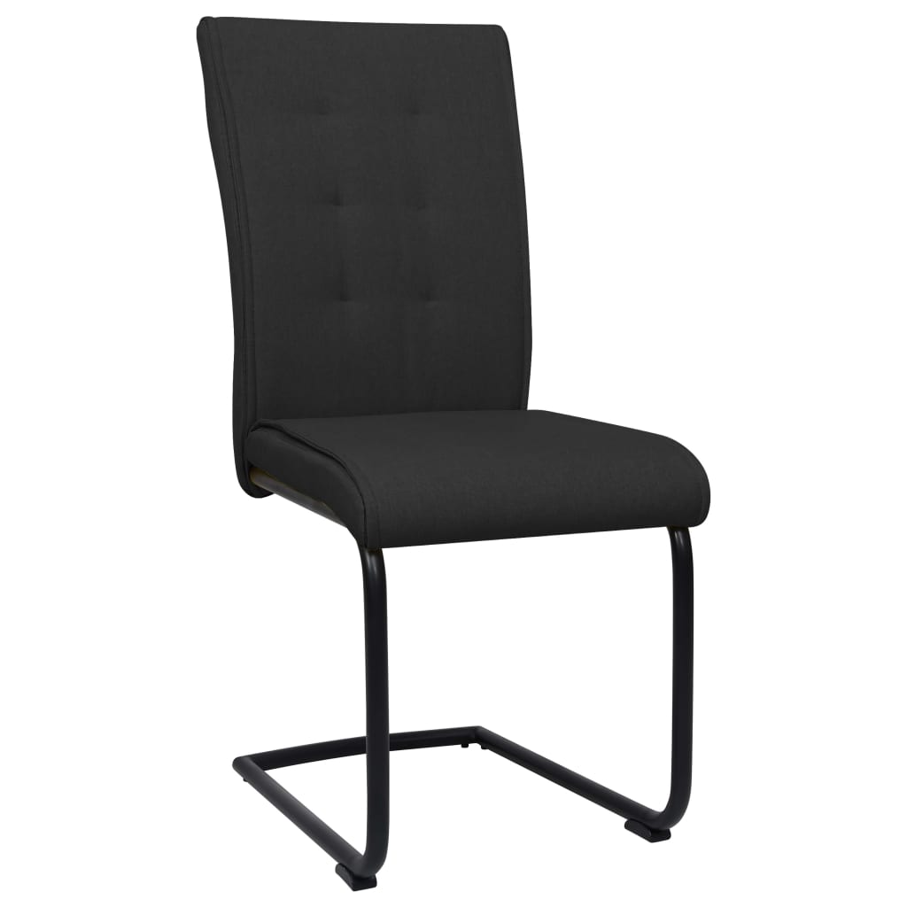 vidaXL Cadeiras de jantar cantilever 4 pcs tecido preto