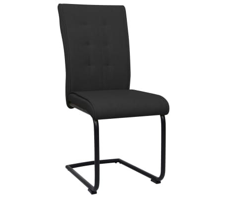 vidaXL Cadeiras de jantar cantilever 4 pcs tecido preto