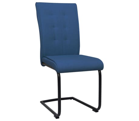 vidaXL Chaises à manger cantilever lot de 6 bleu tissu