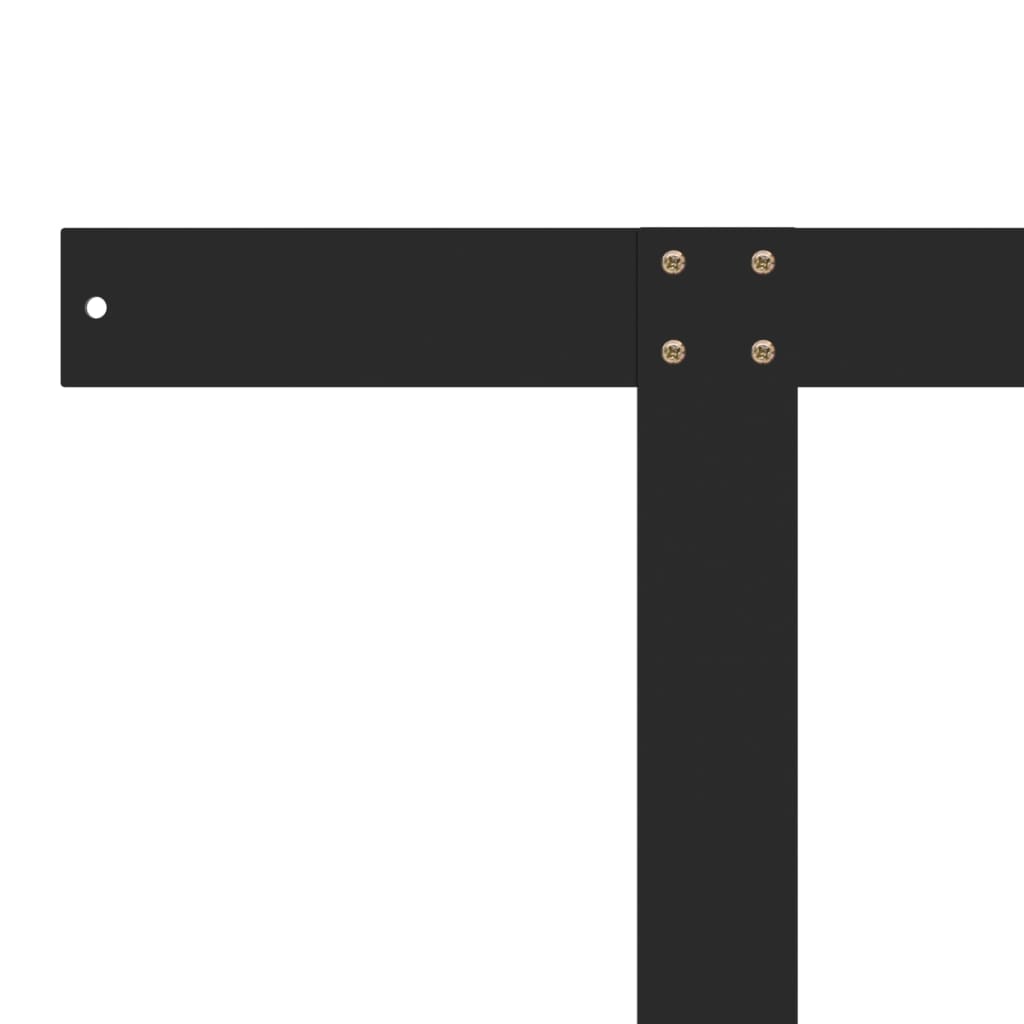 Fekete vas raklapkanapé-háttámla 110 cm 