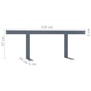 Opěradlo pro paletovou pohovku světle šedé 110 cm železo - obrázek 9