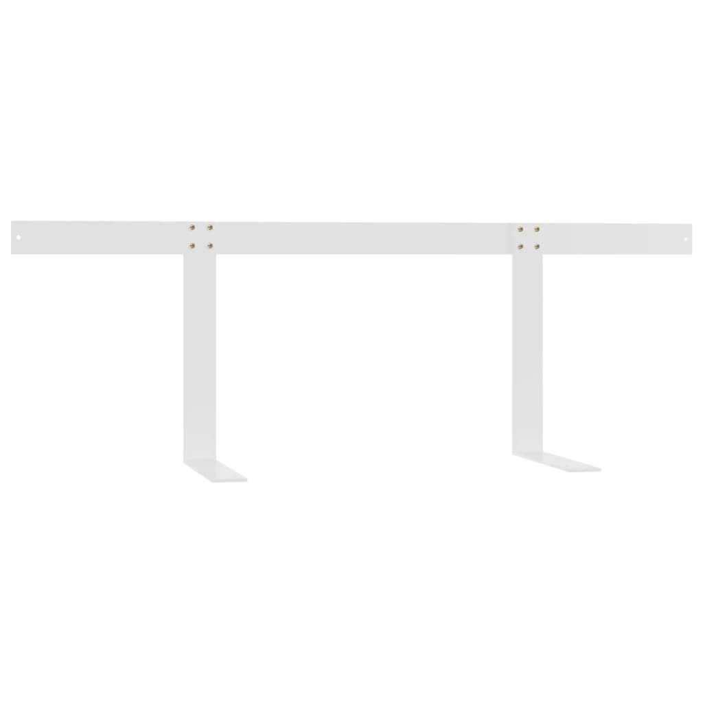 vidaXL palešu dīvāna atzveltne, 110 cm, balta, dzelzs