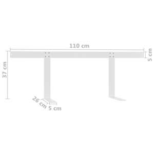 Opěradlo pro paletovou pohovku bíle 110 cm železo - obrázek 9