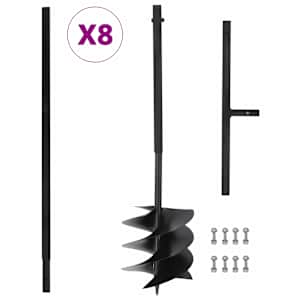 vidaXL k&auml;epidemega maapuur 250 mm pikendustoruga 8 m teras