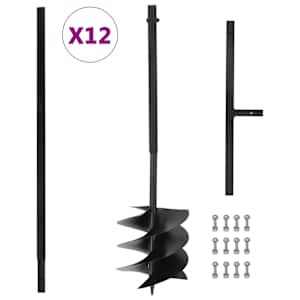 vidaXL k&auml;epidemega maapuur 250 mm pikendustoruga 12 m teras