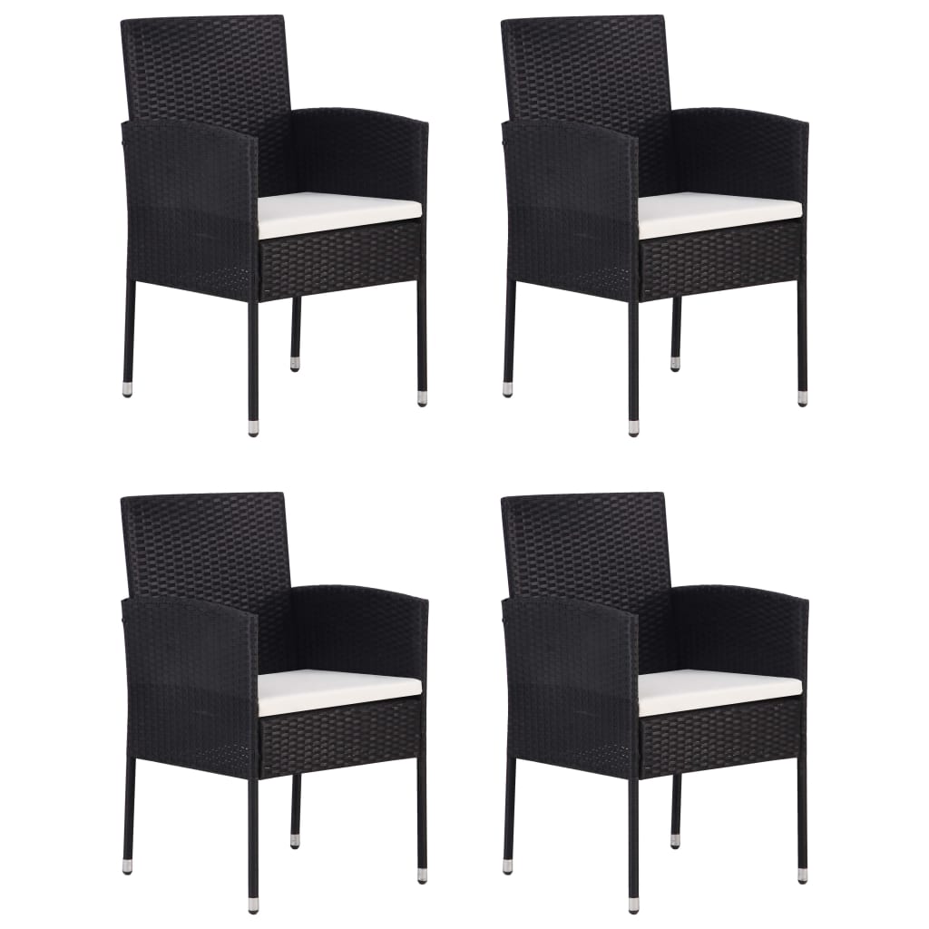 Thumbnail - vidaXL 5-tlg. Garten-Essgruppe Poly Rattan Schwarz