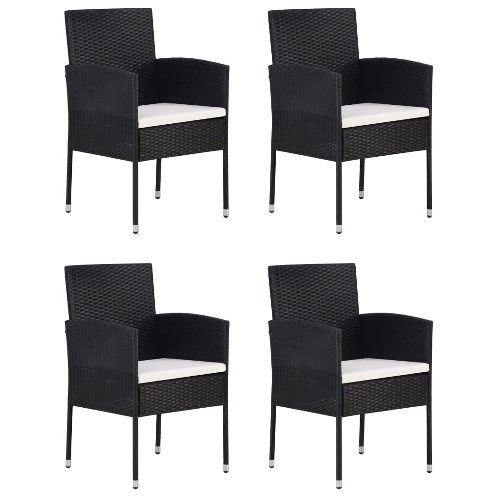 

vidaXL 5-delige Tuinset poly rattan zwart