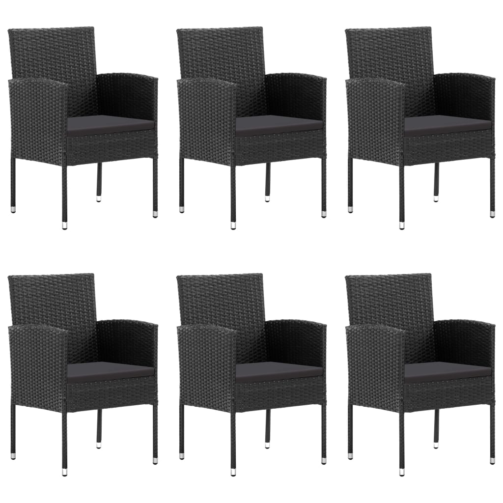 

vidaXL 7-delige Tuinset poly rattan zwart