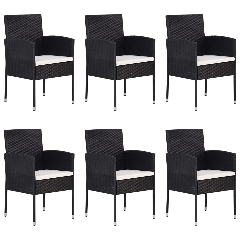 

vidaXL 7-delige Tuinset poly rattan zwart