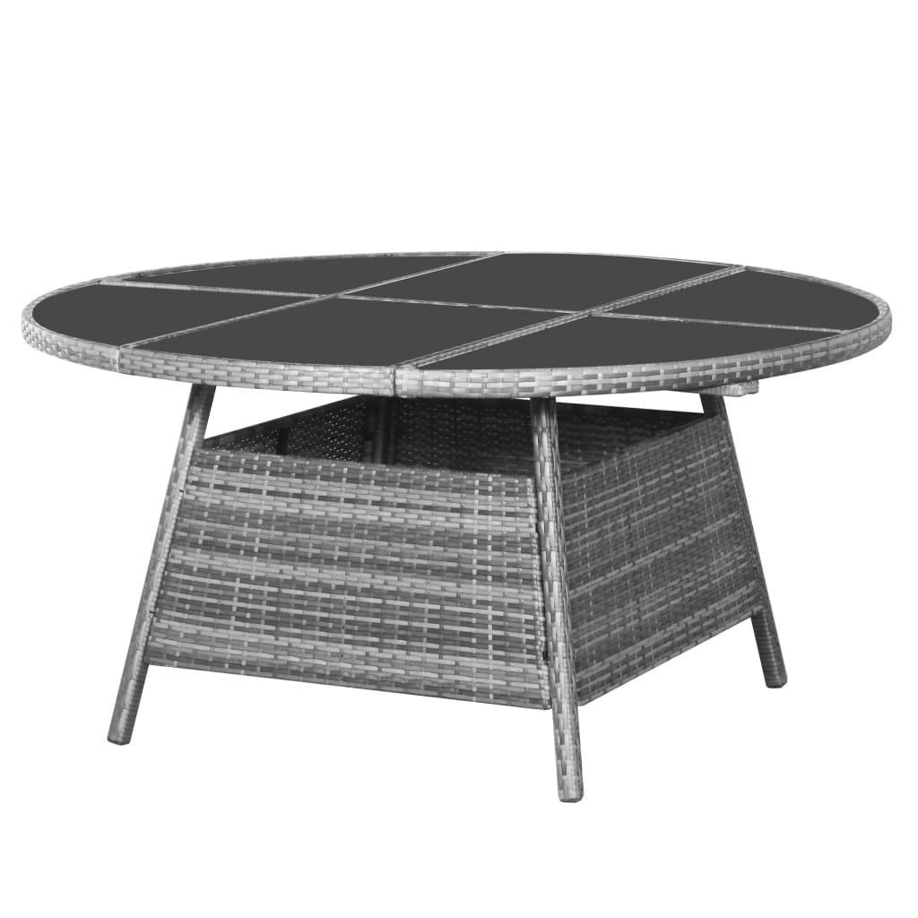 Set mobilier de grădină, 7 piese, antracit & gri, poliratan