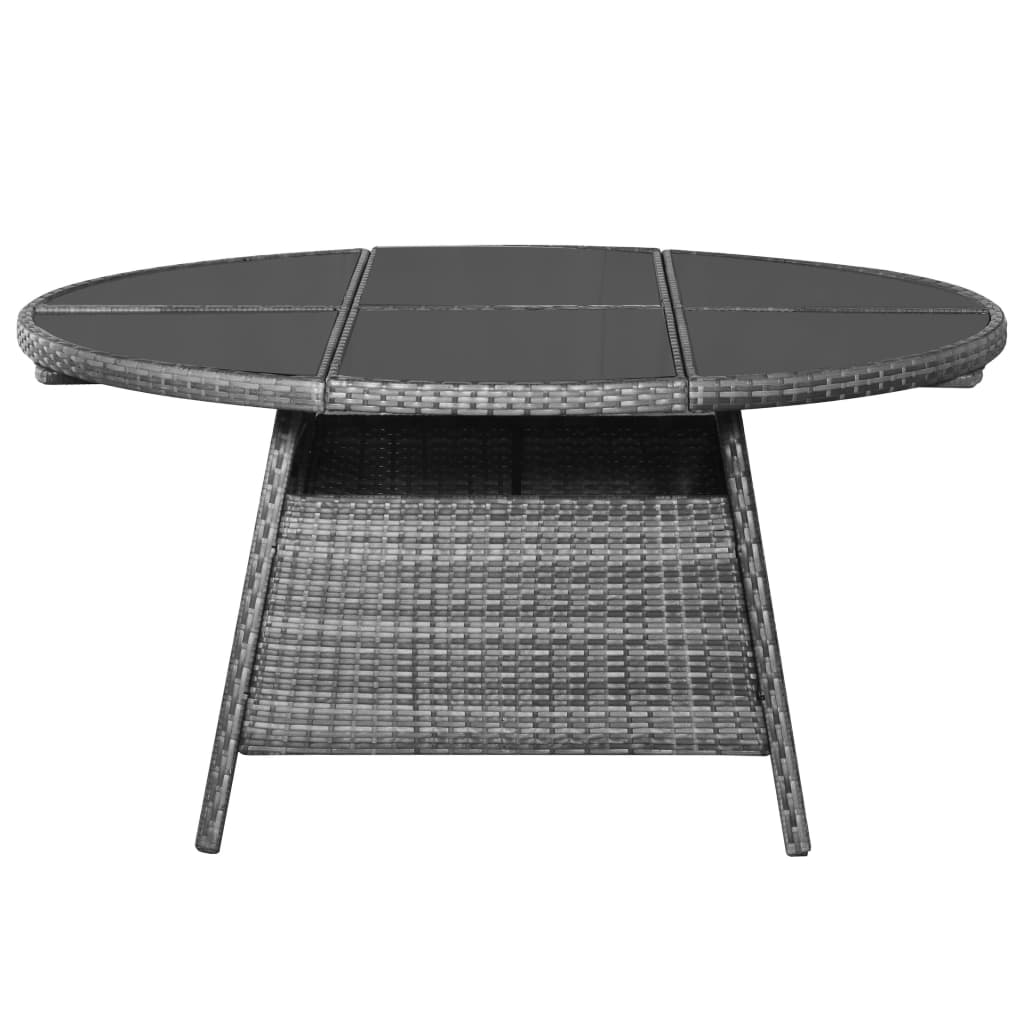 Set mobilier de grădină, 7 piese, antracit & gri, poliratan