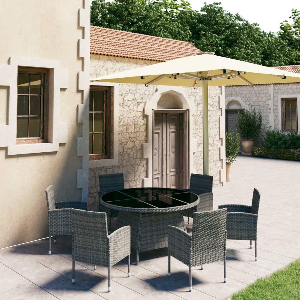 Set mobilier de grădină, 7 piese, antracit & gri, poliratan