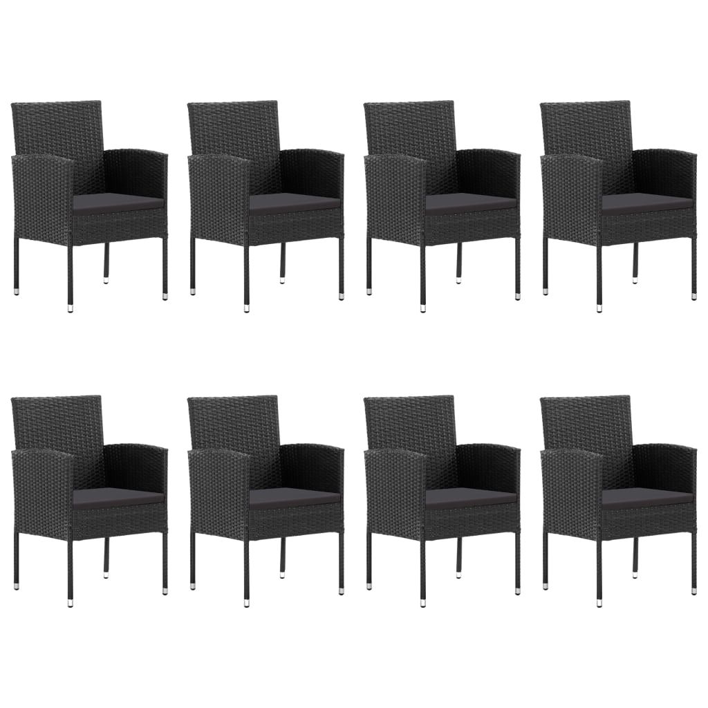 

vidaXL 9-delige Tuinset poly rattan zwart